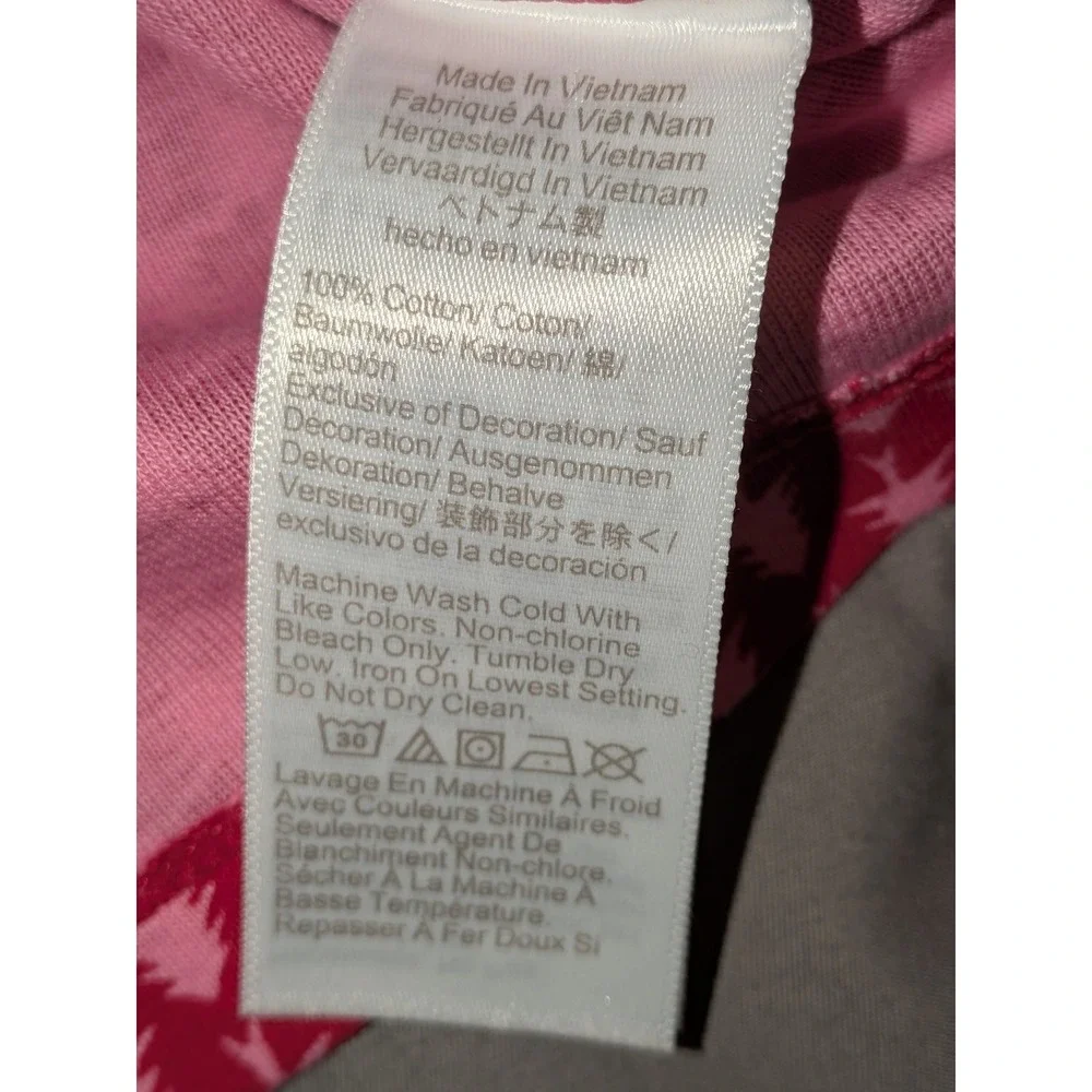 Crewcuts Red Pink Pine Tree Cotton Pajama Set‎ Size 14 Holiday Sleepwear NWOT